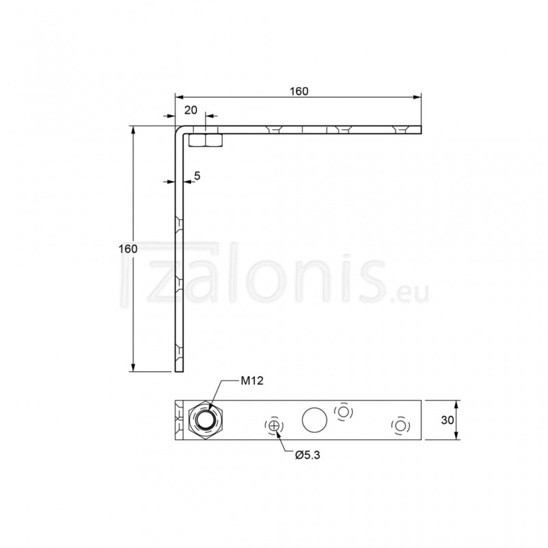 CORNER RAIL FLANGE H23
